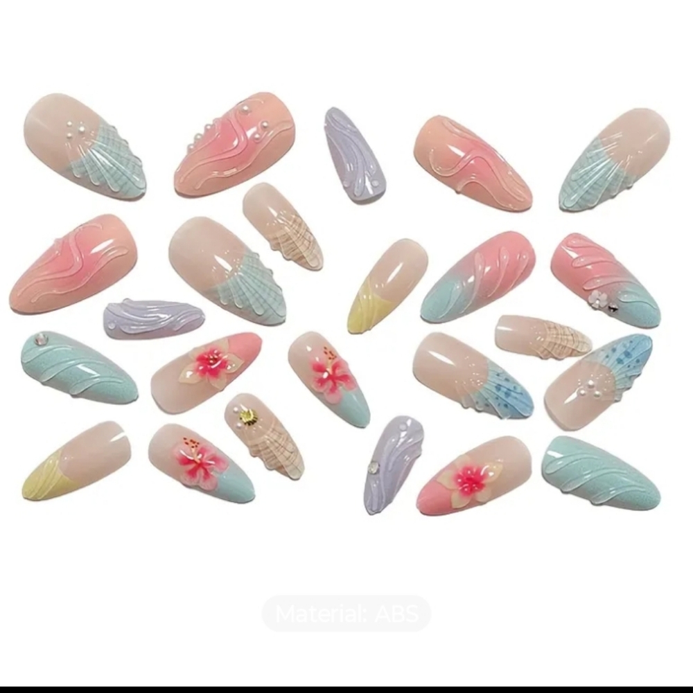 🔥3/$21 Colorful 3D Press On Nail Art Set - Picture 2 of 2